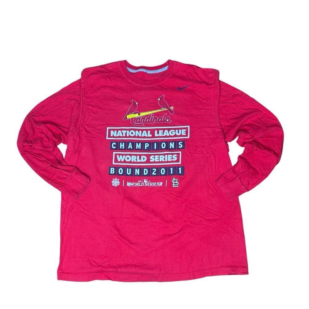 2011 St. Louis Cardinals World Series Champs Long Sleeve Tee Men’s 2XL Nike MLB